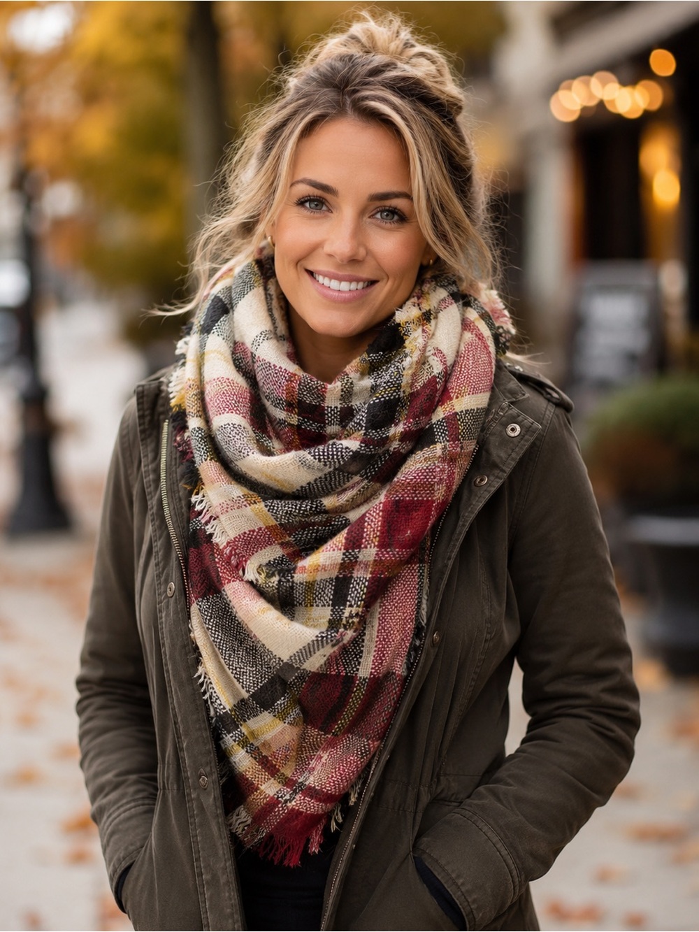 COPY - Charlotte Russe Plaid blanket scarf